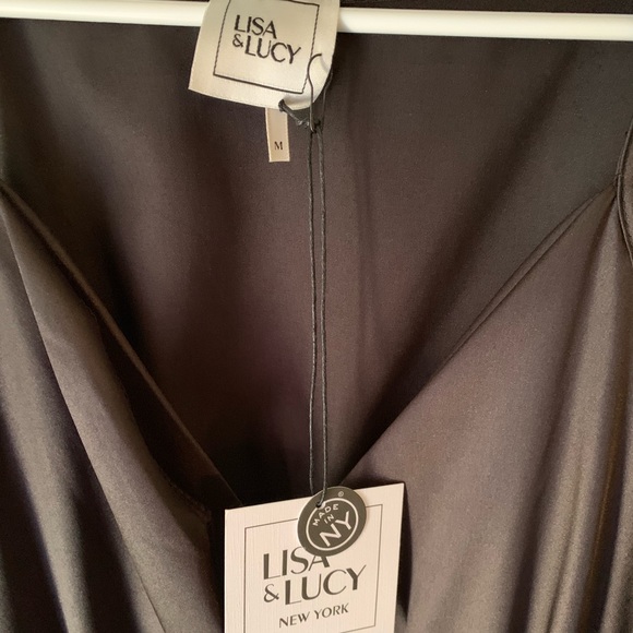 Black silky peplum  top - Picture 2 of 2